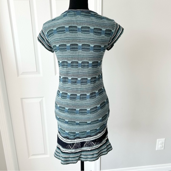 Say What Striped Knitted Faux  Wrap Ruffle Hem Dress - Picture 3 of 13